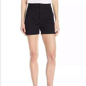 Vince High Waisted Stretch Cotton Shorts Black 10